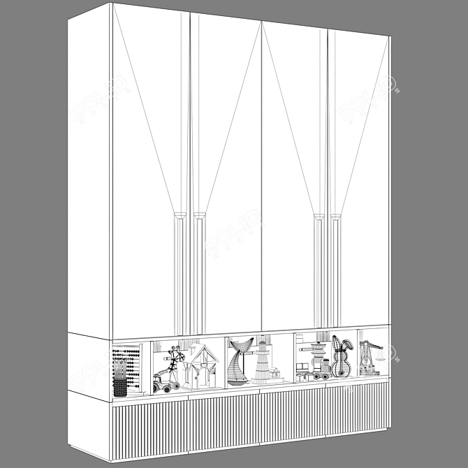 Bright Modular Children's Cabinet 3D model image 4