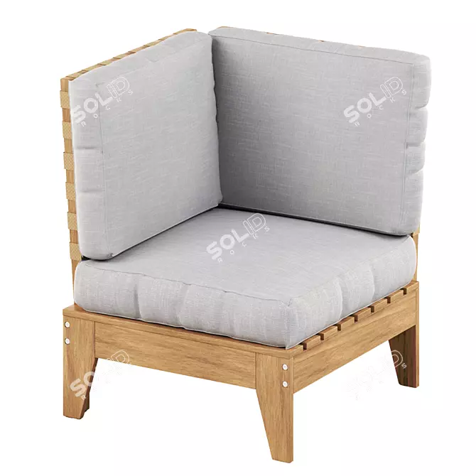 Outdoor Eucalyptus Section with Cushion Option 3D model image 3