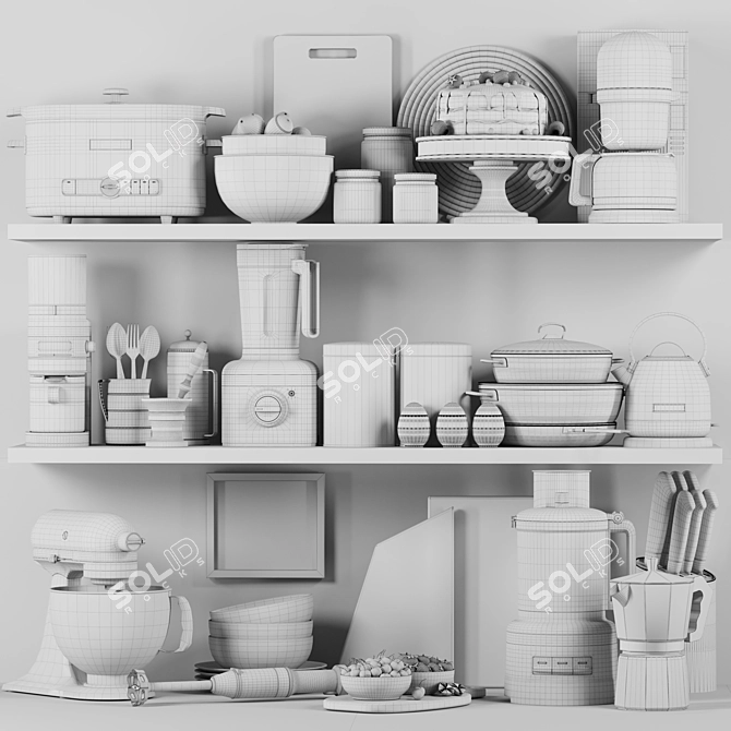 Premium Kitchen Appliance Set 3D model image 5