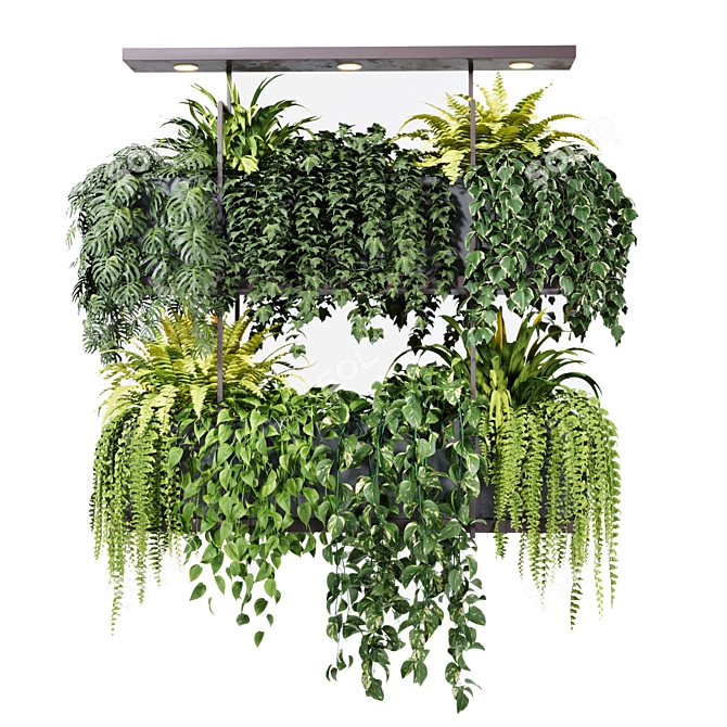 Title: Texture-Enhanced Hanging Plant 3D model image 2