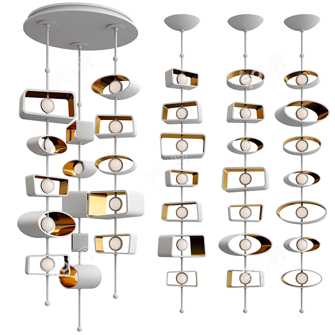 Modern Totem Pendant Lights Collection 3D model image 1