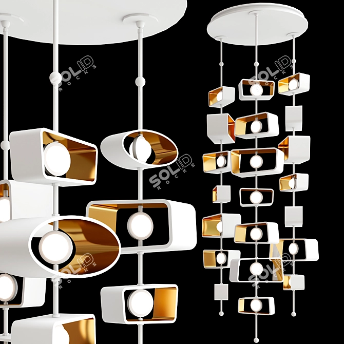 Modern Totem Pendant Lights Collection 3D model image 2