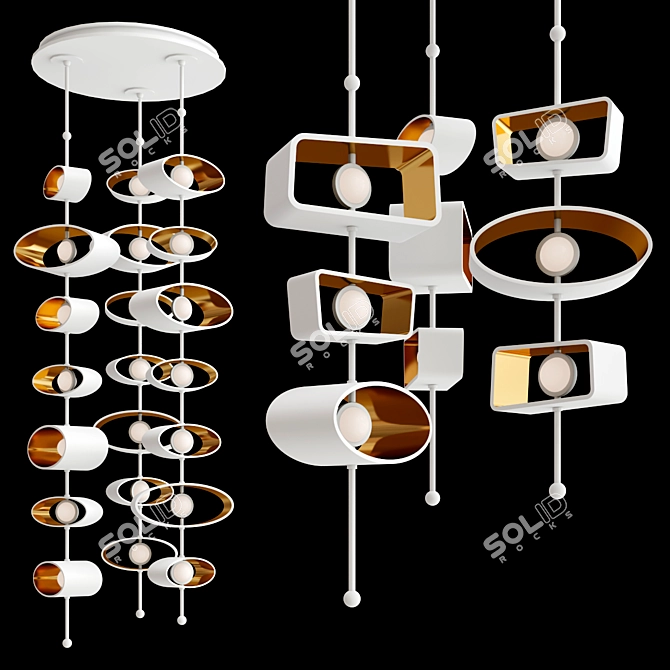 Modern Totem Pendant Lights Collection 3D model image 3