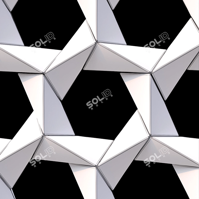 Reflective GRC Stars Facade Panels 3D model image 6