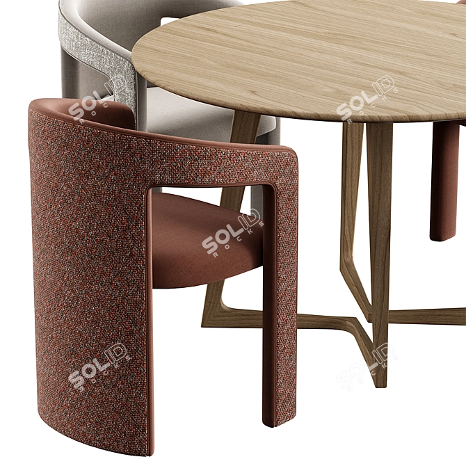 Modern Twist Dining Set 3D model image 3