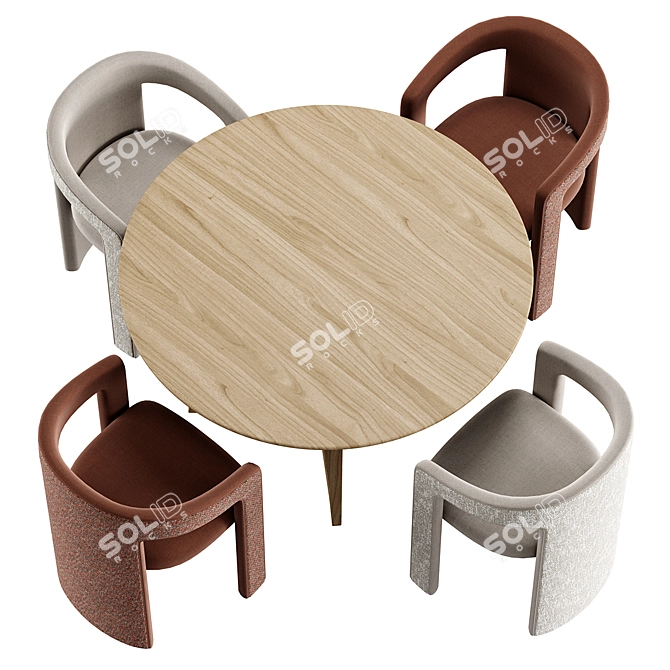 Modern Twist Dining Set 3D model image 5