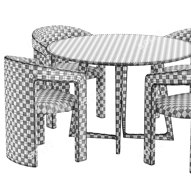 Modern Twist Dining Set 3D model image 6