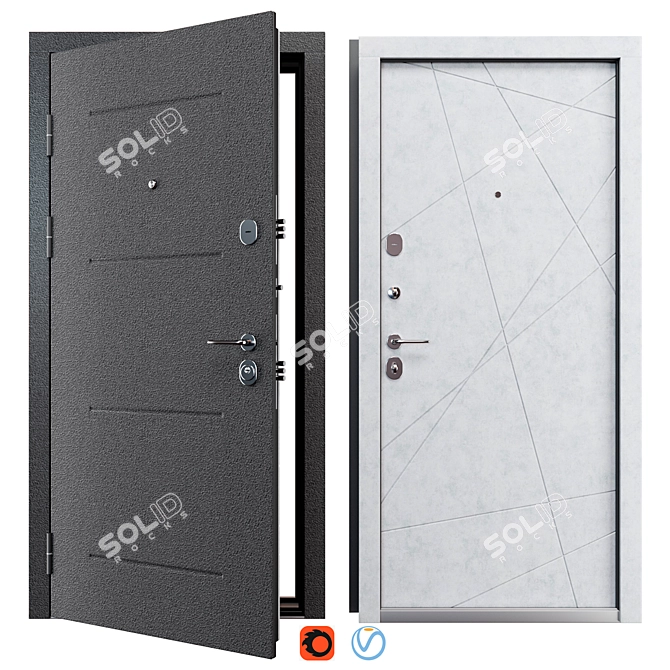 Elporta Metal Door R 104.15 3D model image 1