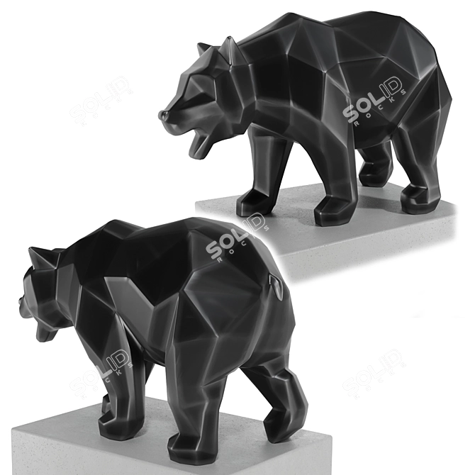 Geometric Wolf & Bear 3D Model 3D model image 4