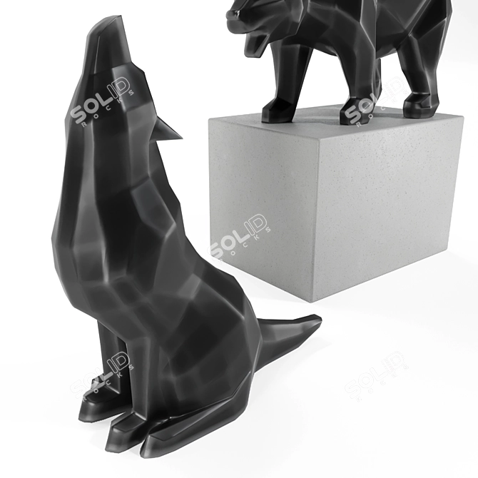 Geometric Wolf & Bear 3D Model 3D model image 6