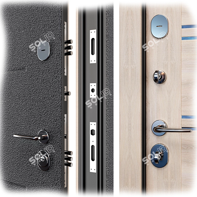 Elporta Metal Entry Door 900x2050 mm 3D model image 2