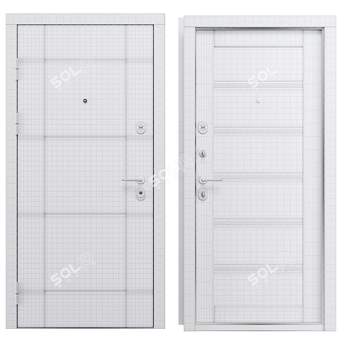Elporta Metal Entry Door 900x2050 mm 3D model image 4
