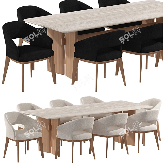  Modern Dining Set 04: Ash Design 3D model image 2