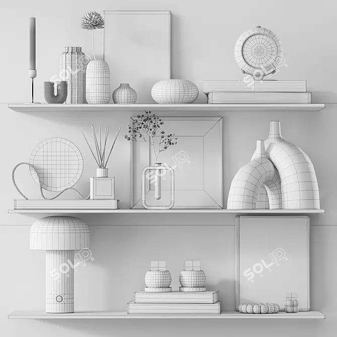 Decorative Shelf Set #5 3D model image 5