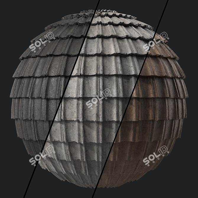 Concrete Roofing Sbsar Texture Pack 3D model image 1