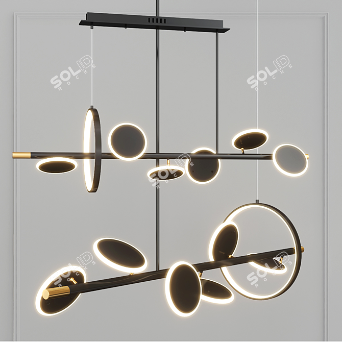 Modern Sputnik Kitchen Island Light 3D model image 5