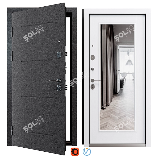 Metal Entrance Door, Porta R 104.П61 3D model image 1
