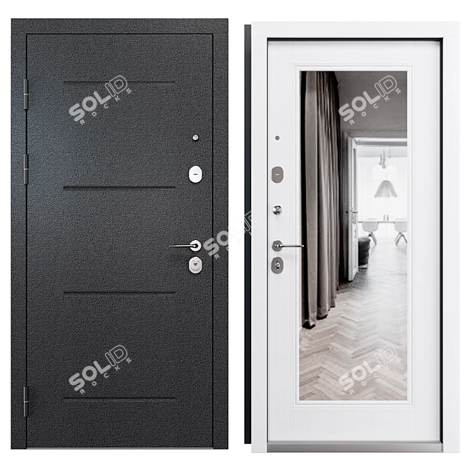 Metal Entrance Door, Porta R 104.П61 3D model image 3