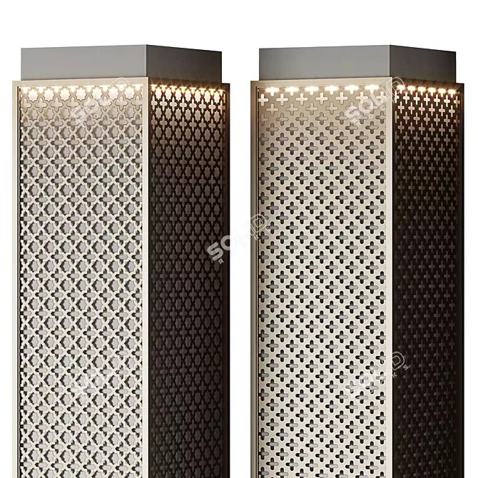 Adjustable Pattern Metal Columns 3D model image 2