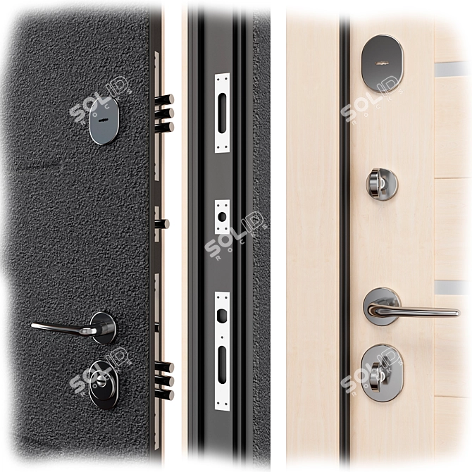 Elporta Metal Entry Door, R104.П22 3D model image 2