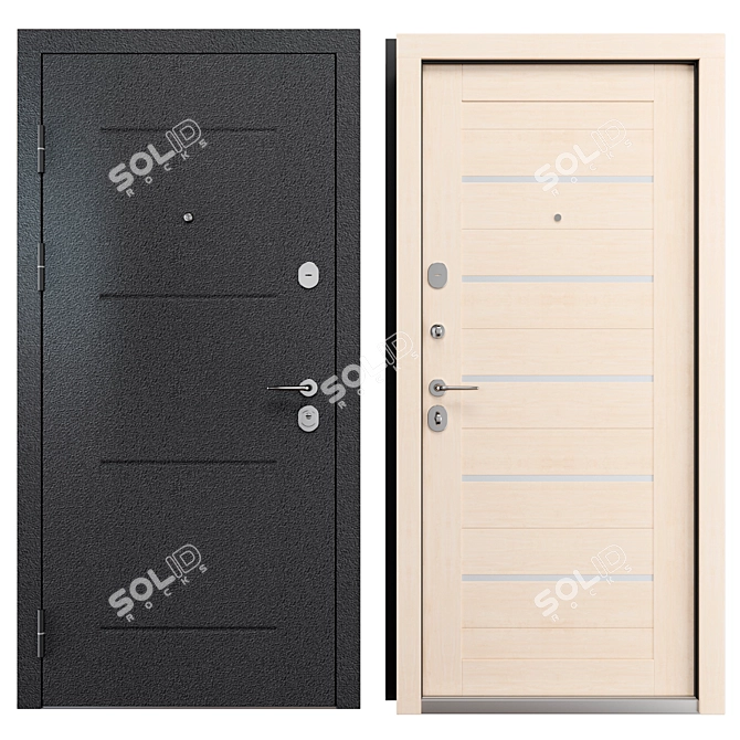 Elporta Metal Entry Door, R104.П22 3D model image 3