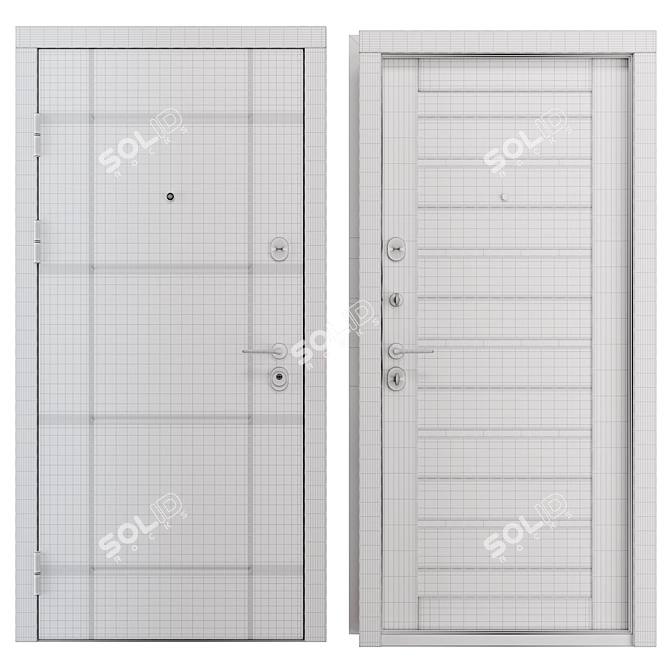 Elporta Metal Entry Door, R104.П22 3D model image 4