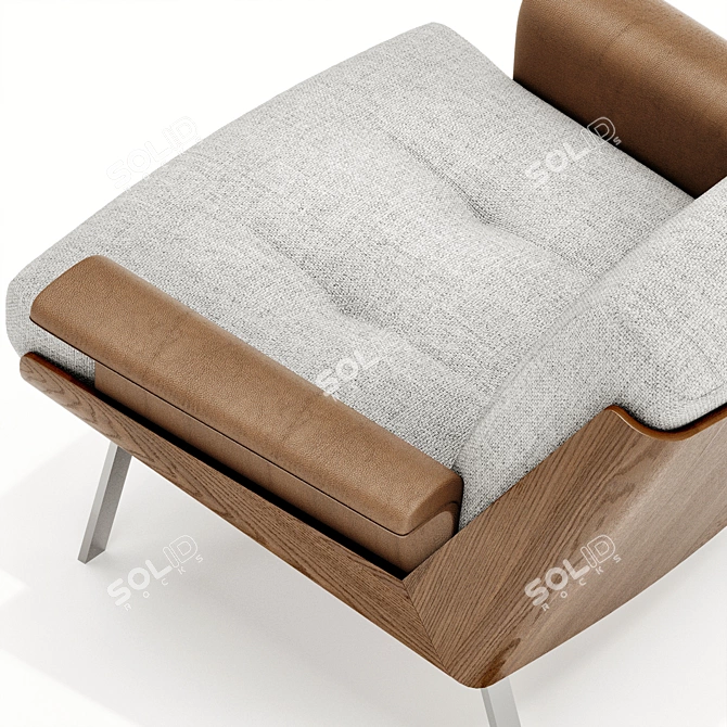 Contemporary Daiki Armchair: Style & Comfort 3D model image 5