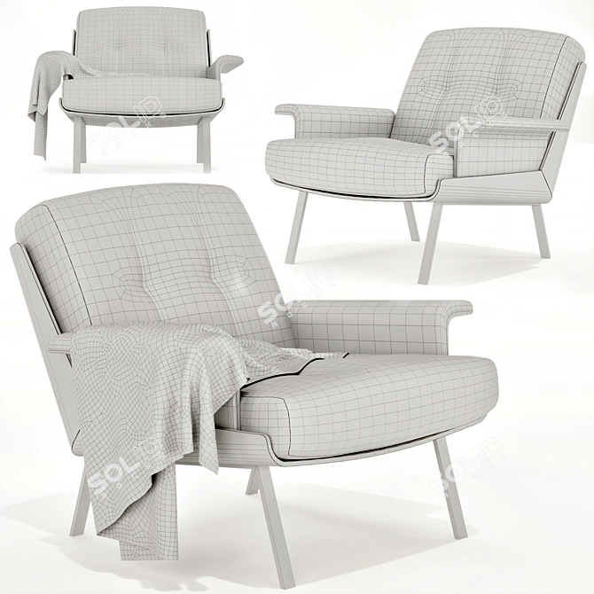 Contemporary Daiki Armchair: Style & Comfort 3D model image 7