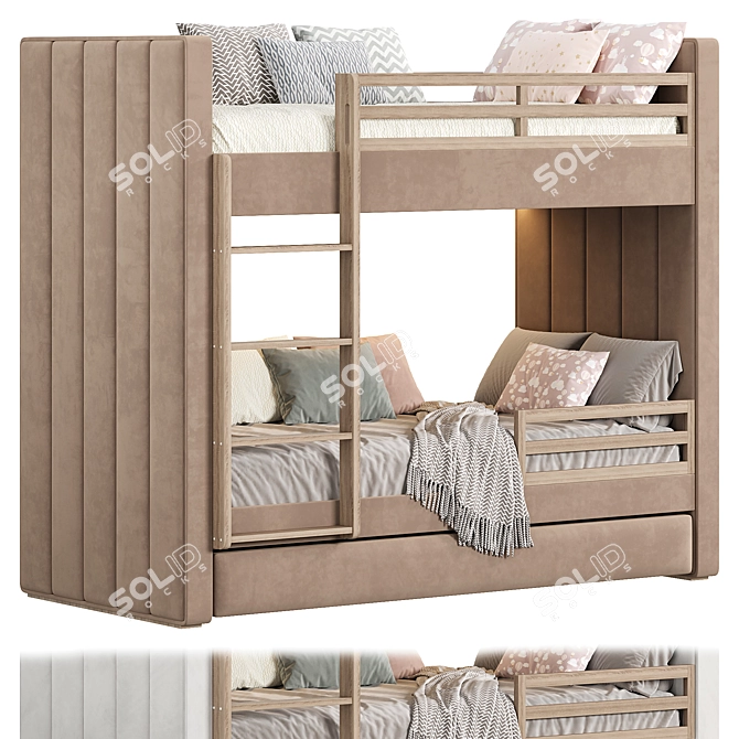 Cosy Bunk Bed Solution 3D model image 2