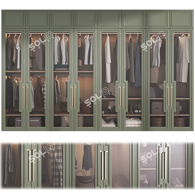 Modern Modular Wardrobe with Decor 3D model image 1