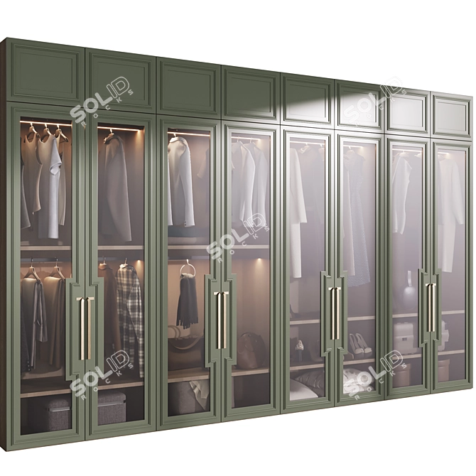 Modern Modular Wardrobe with Decor 3D model image 3