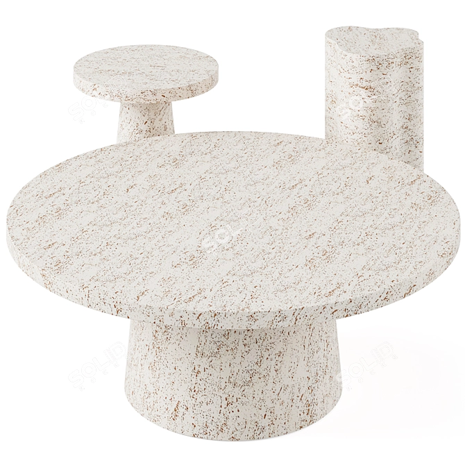 Travertine Resin Furniture Set 3D model image 4