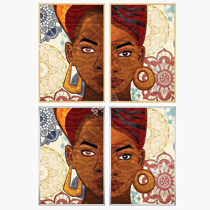 Artwork Set with Frame Options 3D model image 3