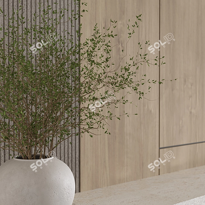 Modern Entryway Furniture Set Japandi 3D model image 4