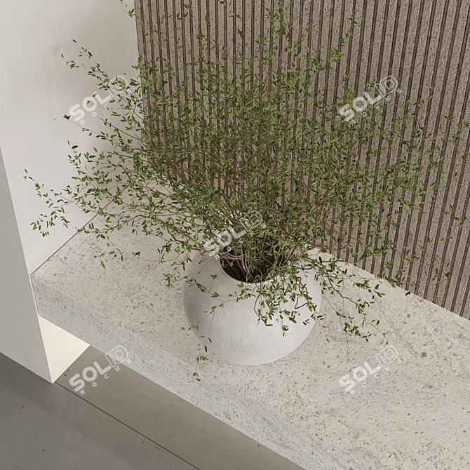 Modern Entryway Furniture Set Japandi 3D model image 5