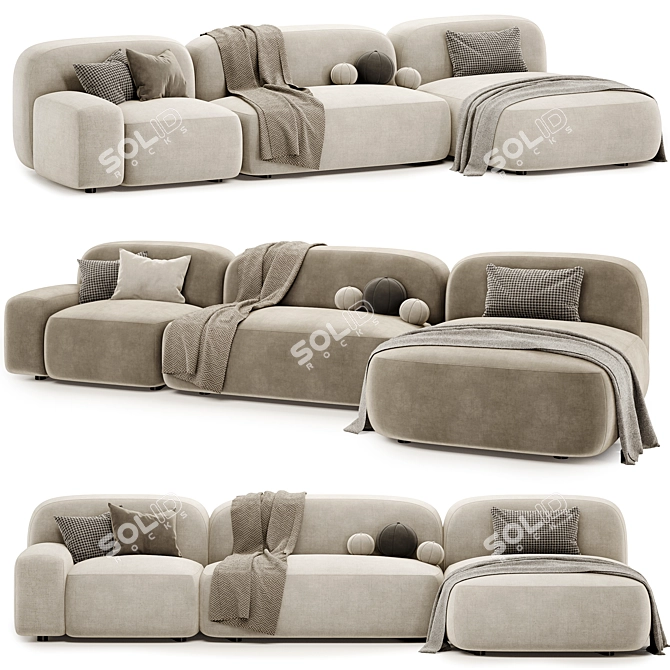 Ribble Set 02 Modular Sofa 3D model image 1