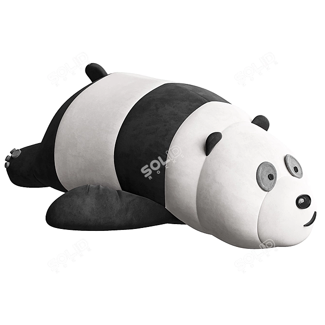 Slumbering Panda Plush Toy 3D model image 2