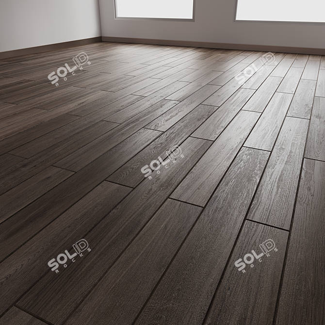 Customizable Oak Parquet Floor Tiles 3D model image 2