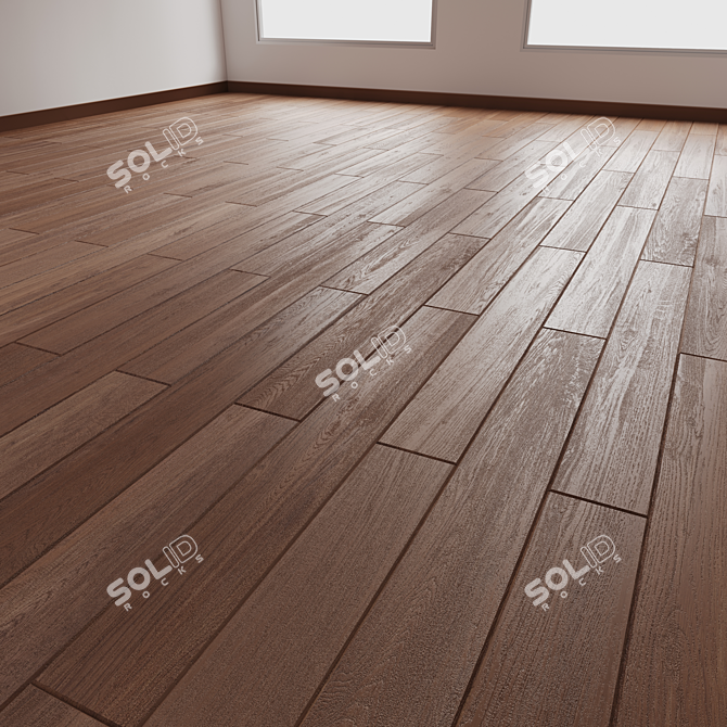 Customizable Oak Parquet Floor Tiles 3D model image 3