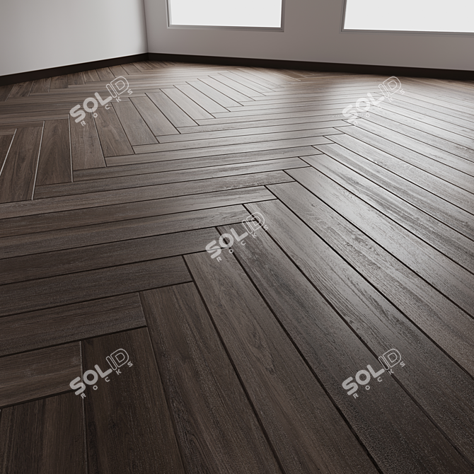 Customizable Oak Parquet Floor Tiles 3D model image 5