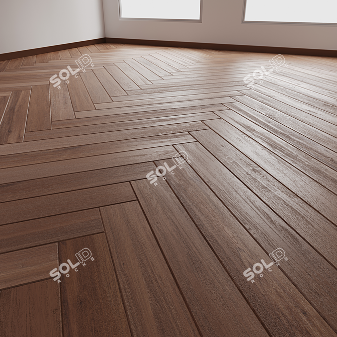 Customizable Oak Parquet Floor Tiles 3D model image 6