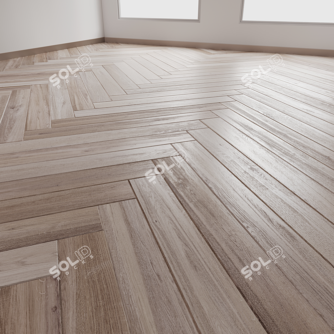 Customizable Oak Parquet Floor Tiles 3D model image 7