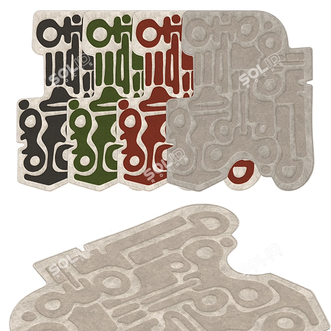 Ghodrati Rug KEYS Collection 3D model image 1