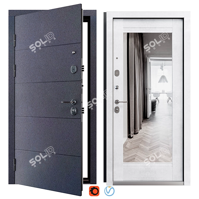 Elporta Metal Door Set, 3D Models 3D model image 1