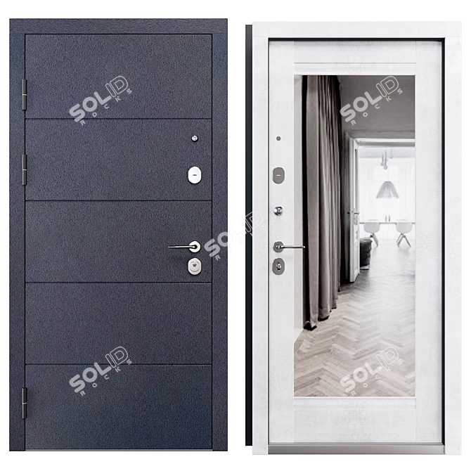 Elporta Metal Door Set, 3D Models 3D model image 3