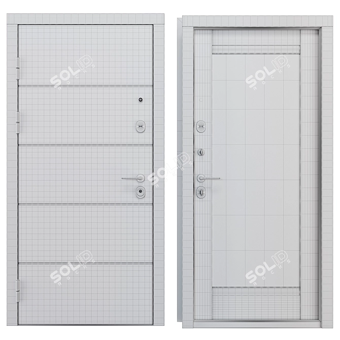 Elporta Metal Door Set, 3D Models 3D model image 4