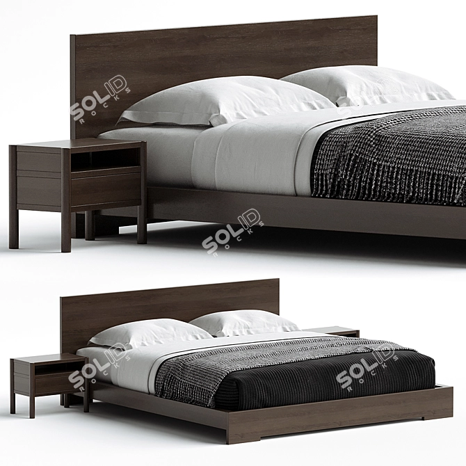 Sleek Atlantico Bed Design 3D model image 1