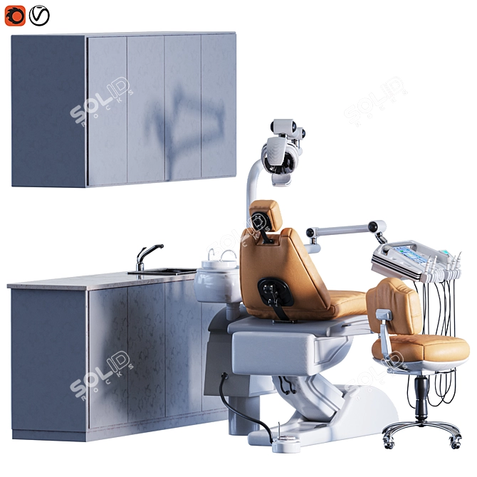 Dental Chair 01 Multifunctional Furniture 3D model image 3