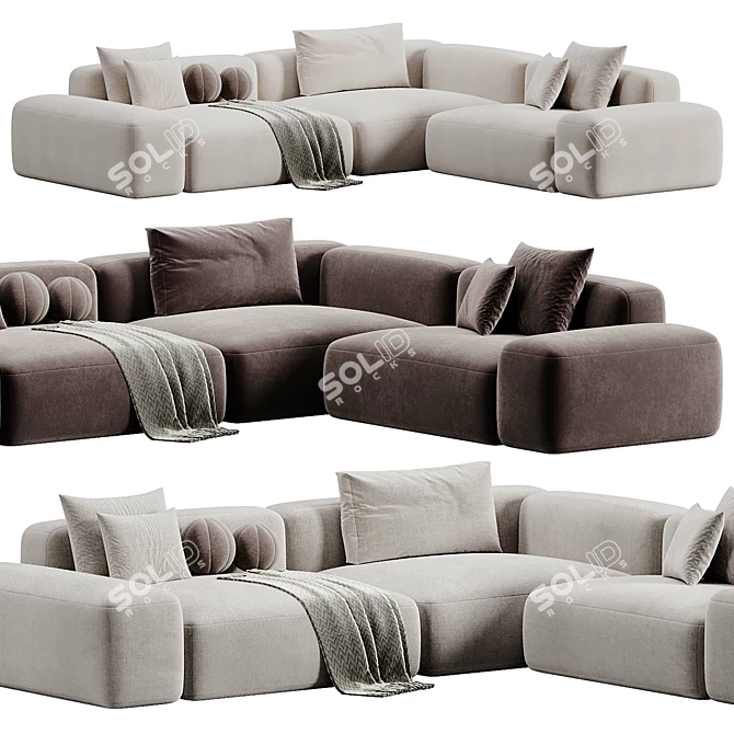 Modular Corner Fabric Sofa_Lapalma 3D model image 1