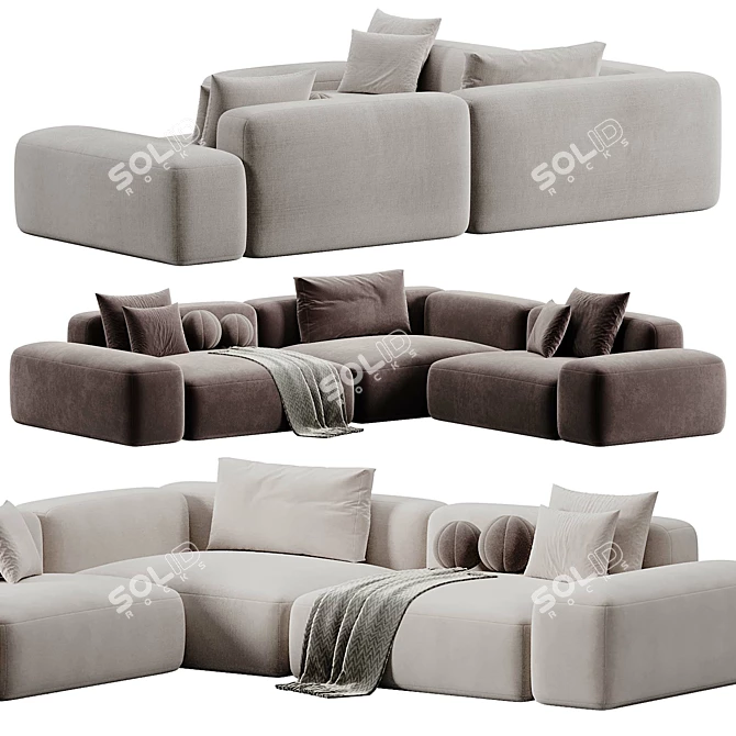 Modular Corner Fabric Sofa_Lapalma 3D model image 3